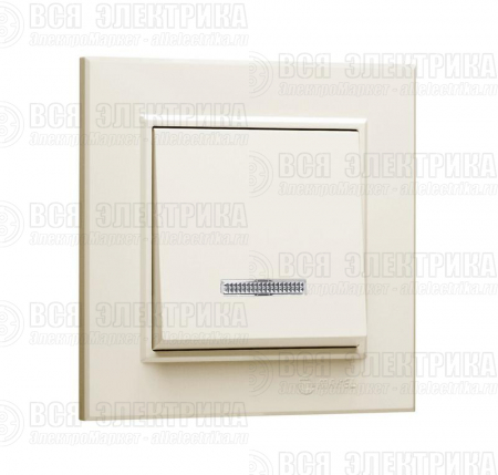Выключатель 1-кл. СП Karea 10А IP20 с подсветкой крем. Makel 56010021