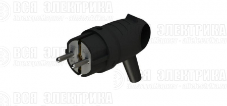 Вилка угловая MultiSet 16А 250В IP44 с заземл. каучук черн. SE MST1102BK