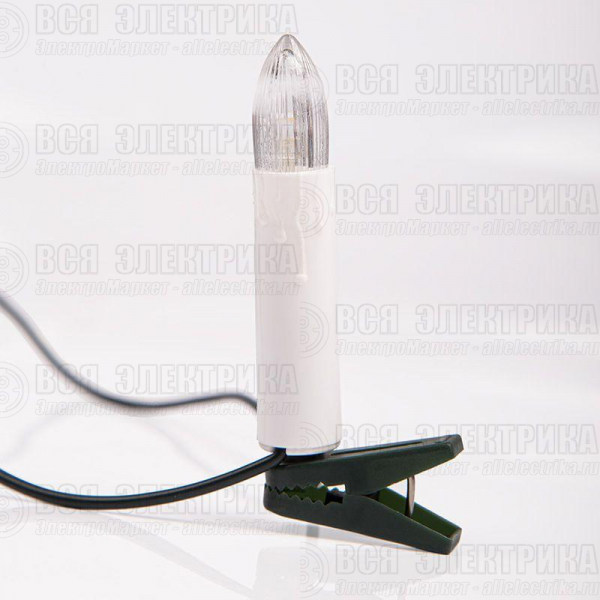 Гирлянда светодиодная "Свечи" 10м 50LED тепл. бел. 4Вт 220-240В IP20 провод ПВХ темн. зел. Neon-Night 303-085