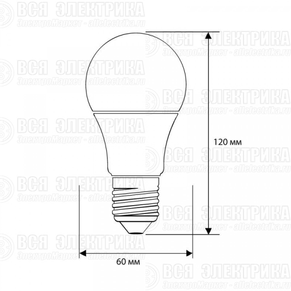 Лампа светодиодная LED13-A60/830/E27 13Вт грушевидная матовая 3000К тепл. бел. E27 1075лм 170-265В Camelion 12045