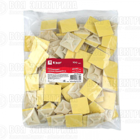 Площадка самоклеящаяся 40х40мм бел. (уп.100шт) EKF plc-40x40