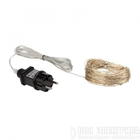 Гирлянда светодиодная "Роса" 20м 200LED тепл. бел. 3.6Вт IP44 с трансф. Neon-Night 303-206