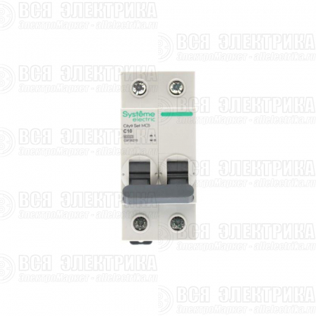 Выключатель автоматический 2п City9 Set (АВ) С 10А 6кА 230В SE C9F36210