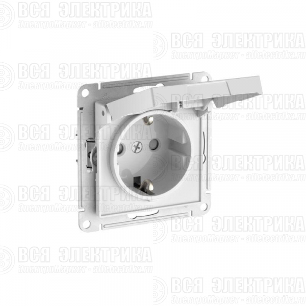 Розетка AtlasDesign 16А IP20 с заземл. защ. шторки с крышкой быстрозажим. клем. механизм бел. SE ATN000146S