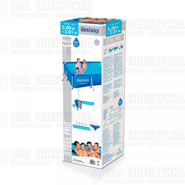 Бассейн каркасный Steel Pro 300х201х66см (56404) Bestway 6942138949582