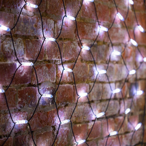 Гирлянда светодиодная "Сеть" 2х4м 560LED бел. 50Вт 220-240В IP67 провод каучук черн. Neon-Night 217-135