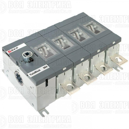 Рубильник 4п 200А без рукоятки управления TwinBlock EKF tb-s-200-4p