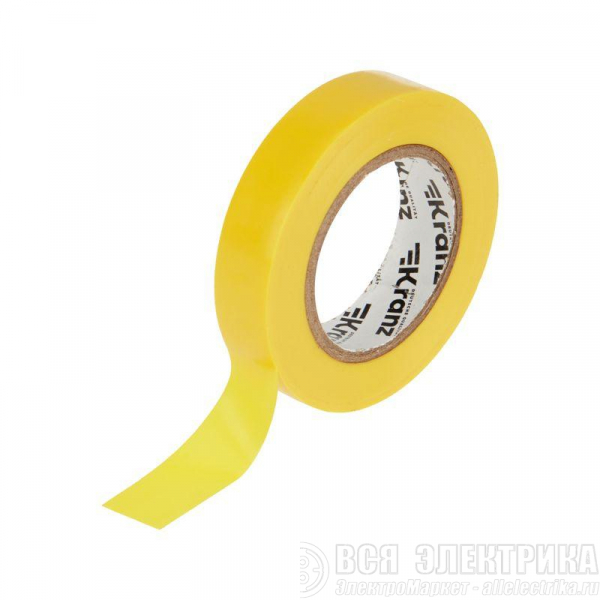 Изолента ПВХ 0.13х15мм 20м желт. (уп.10шт) Kranz KR-09-2602