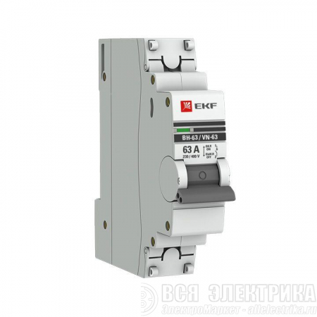 Выключатель нагрузки 1п 63А ВН-63 PROxima EKF SL63-1-63-pro