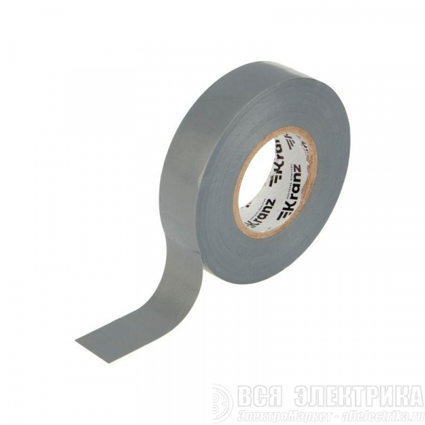 Изолента ПВХ профессиональная 0.18х19мм 20м сер. (уп.10шт) Kranz KR-09-2808
