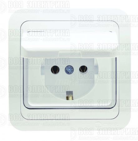 Розетка 1-м СП Mimoza 16А IP20 с крышкой бел./бел. Makel 12029
