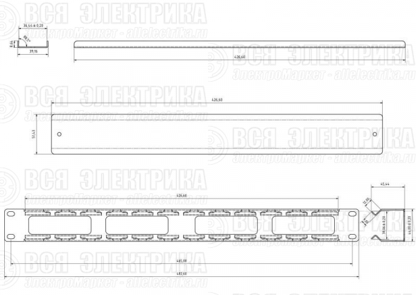 Организатор CM-1U-ML-COV кабельный с метал. кольцами и крышкой 19дюйм 1U Hyperline 16489