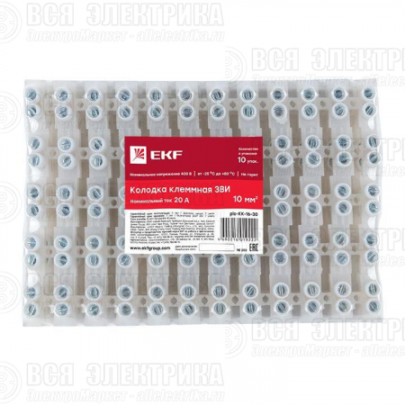 Колодка клеммная 16кв.мм 30А полиэтилен PROxima EKF plc-KK-16-30