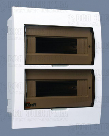 Корпус встраиваемый ЩРВ-П-24 35х30х10 24мод. IP41 пластик. DEKraft 31006DEK