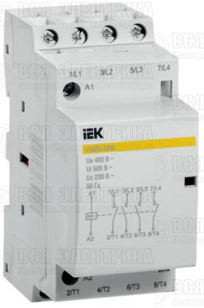 Контактор модульный КМ20-22М AC KARAT IEK MKK11-20-22