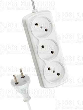 Удлинитель 3х3м 6А IP20 ШВВП 2х0.75 КОСМОС YKsm3m-3g(6A)E