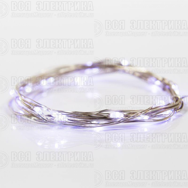 Гирлянда светодиодная "Роса" 2м 20LED бел. 2Вт 4.5В IP20 провод прозр. Neon-Night 303-005