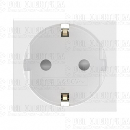 Розетка 1-м 2мод. Viva 16А IP20 2P+E с заземл. защ. шторки бел. DKC 45005