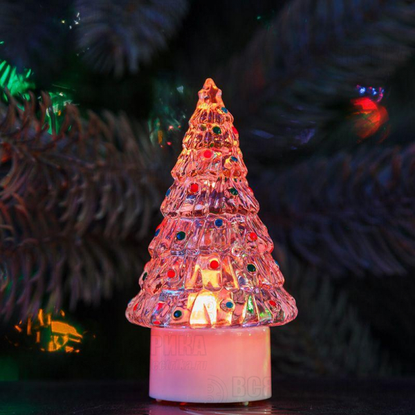 Фигура светодиодная "Елочка средняя" 10.5см 1LED RGB 0.1Вт 4.5В IP20 на подставке элементы питания 3хAG13(LR44) (в компл.) Neon-Night 501-048
