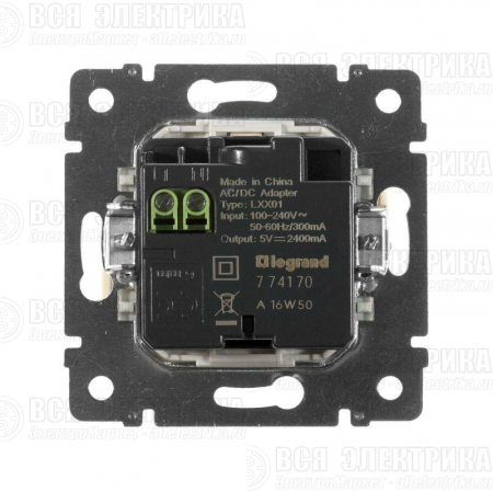 Розетка USB 2-м СП Valena сл. кость Leg 774170