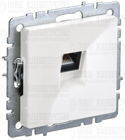 Розетка компьютерная СП RJ45 кат.5E BRITE РК10-БрБ механизм бел. IEK BR-K10-1-K01