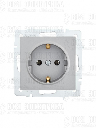 Розетка 1-м СП Vesna с заземл. ПБТ механизм платина LEZARD 742-3588-122B