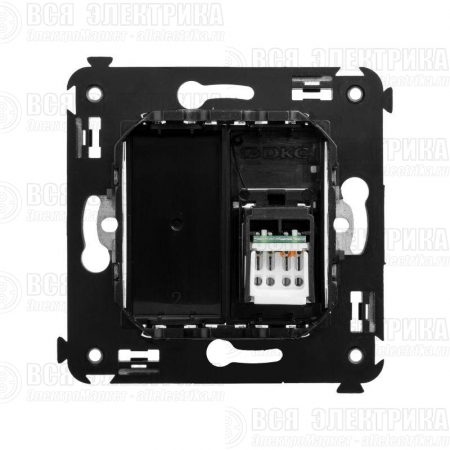 Розетка компьютерная 1-м СП Avanti "Черный квадрат" RJ45 кат.5E DKC 4402463