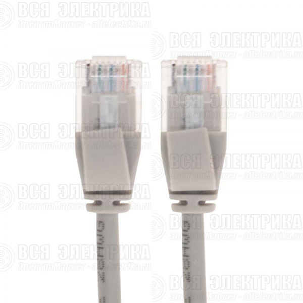 Патч-корд U/UTP CAT 6A (10G) RJ45-RJ45 28AWG LSZH сер. 1м Rexant 02-0380-1