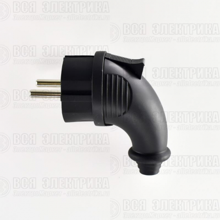 Вилка угловая 16А 2P+PE 220-240В IP44 каучук LEZARD 106-0400-0108/108
