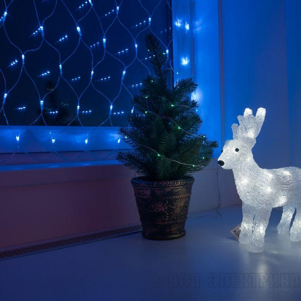 Гирлянда "Сеть" 1.8х1.5м 180LED син. провод прозр. Neon-Night 215-133