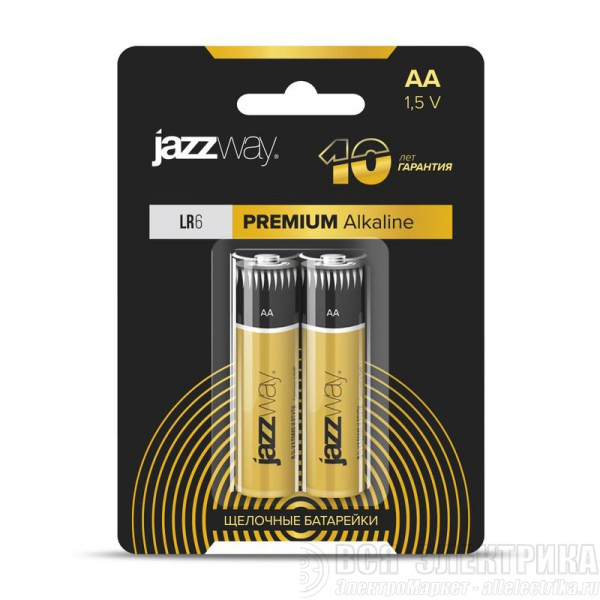 Элемент питания алкалиновый AA/LR6 1.2В Premium Alkaline BL-2 (блист.2шт) JazzWay 5026896