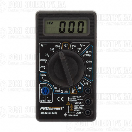 Мультиметр портативный M832 (DT832) PROCONNECT 13-3012
