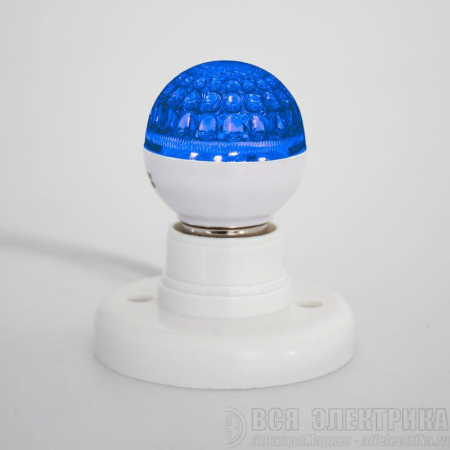 Лампа светодиодная 1Вт 9LED Шар d50 E27 син. Neon-Night 405-213