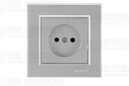 Розетка 1-м СП Karea 10А IP20 б/з сереб. Makel 56065022