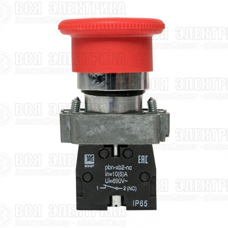 Кнопка "Грибок" BS542 NC IP65 поворотн. красн. PROxima EKF xb2-bs542-65