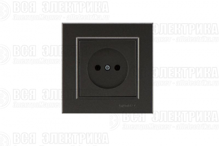 Розетка 1-м СП Karea 10А IP20 б/з дым. металлик Makel 56050022