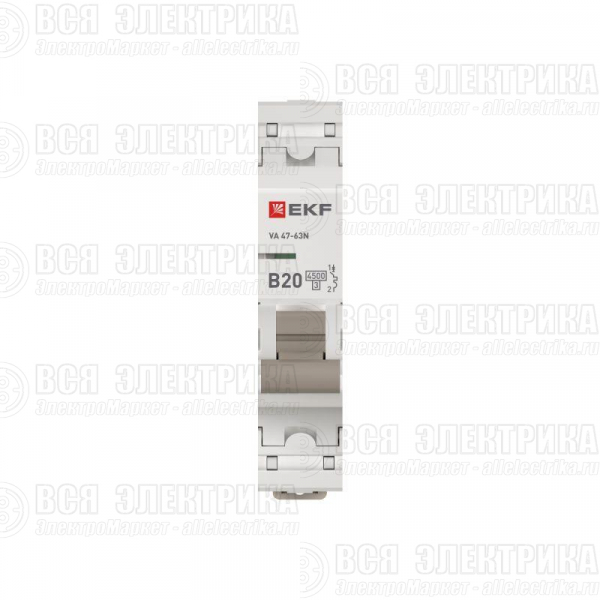 Выключатель автоматический 1п B 20А 4.5кА ВА 47-63N PROxima EKF M634120B