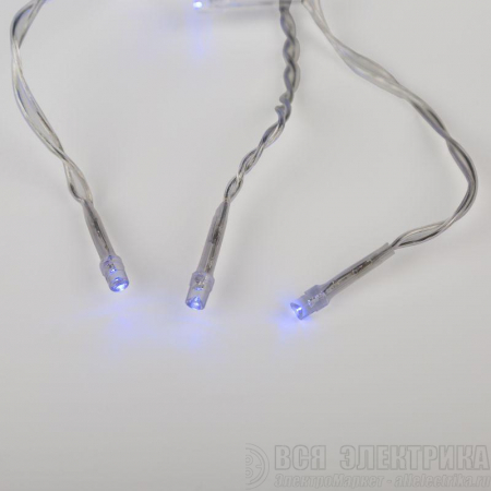 Гирлянда "Айсикл" (бахрома) 1.8х0.5м 48LED син. 3Вт 230В IP20 провод прозр. Neon-Night 255-013