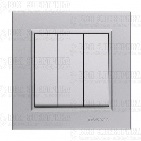 Выключатель 3-кл. СП Karea 10А IP20 сереб. Makel 56065091