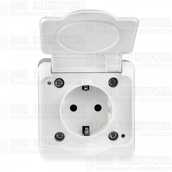 Розетка 1-м ОП Nix 16А IP54 250В с заземл. с крышкой бел. TOKOV ELECTRIC TKE-NX-R1Z-C01-IP54