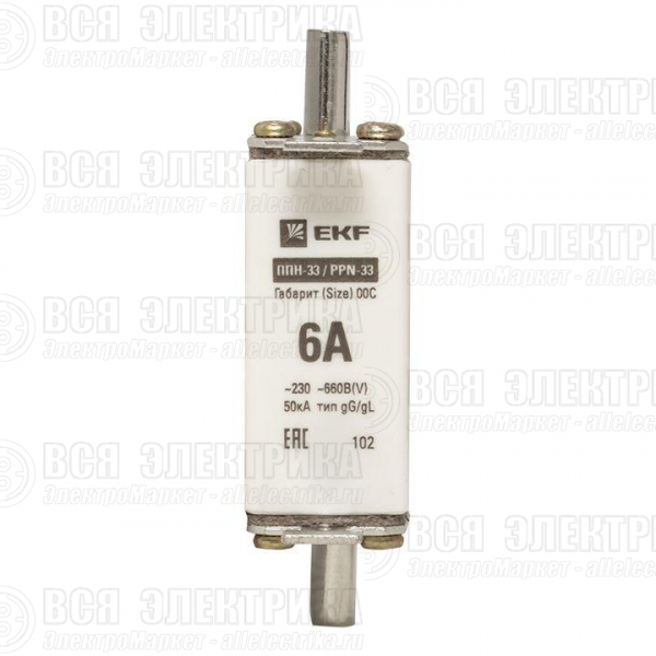 Вставка плавкая ППН-33 6А габарит 00C PROxima EKF fus-33/100/6