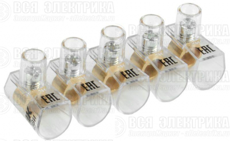 Зажим винтовой концевой изолированный КЗВИ 10 кв.мм (5х1) IEK UZVK-10-5