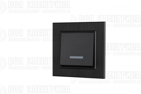 Выключатель 1-клав. с подсветкой Karea LINE STAR дым. металлик Makel 86050021