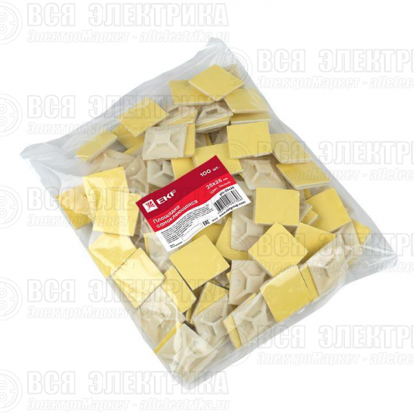 Площадка самоклеящаяся 25х25мм бел. (уп.100шт) EKF plc-25x25