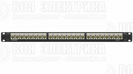 Патч-панель 19дюйм 1UCAT5E 24 модуля RJ45 неэкранированная DKC RN5PPU24