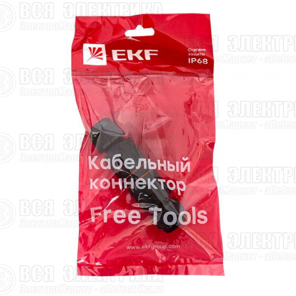 Коннектор кабельный I-образ. СМК 3PIN IP68 FreeTools PROxima EKF cct2-smk3
