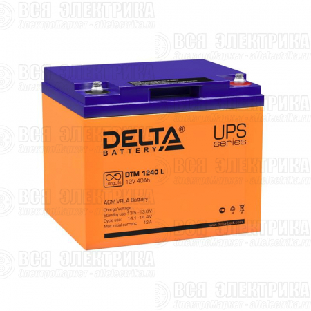 Аккумулятор UPS 12В 40А.ч Delta DTM 1240 L