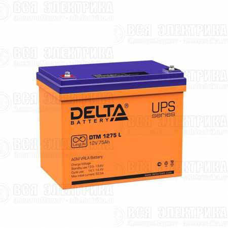 Аккумулятор UPS 12В 75А.ч Delta DTM 1275 L