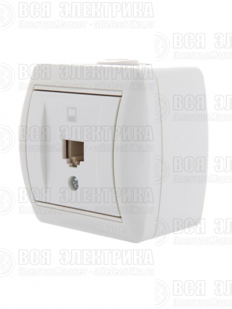 Розетка компьютерная 1-м ОП Nata RJ45 бел. LEZARD 710-0200-139