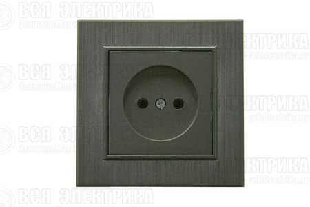 Розетка 1-м Karea LINE STAR без заземл. дым. металлик Makel 86050022
